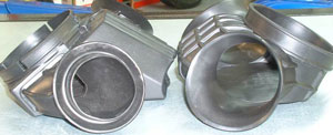 Futura and Mille R airboots. The more restrictive Futura intake is the one on the left