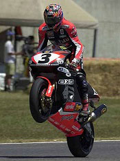 Troy Corser on the WSB Aprilia RSVR